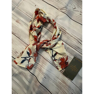 Creamie Cream Red Floral Print Scarf One Size